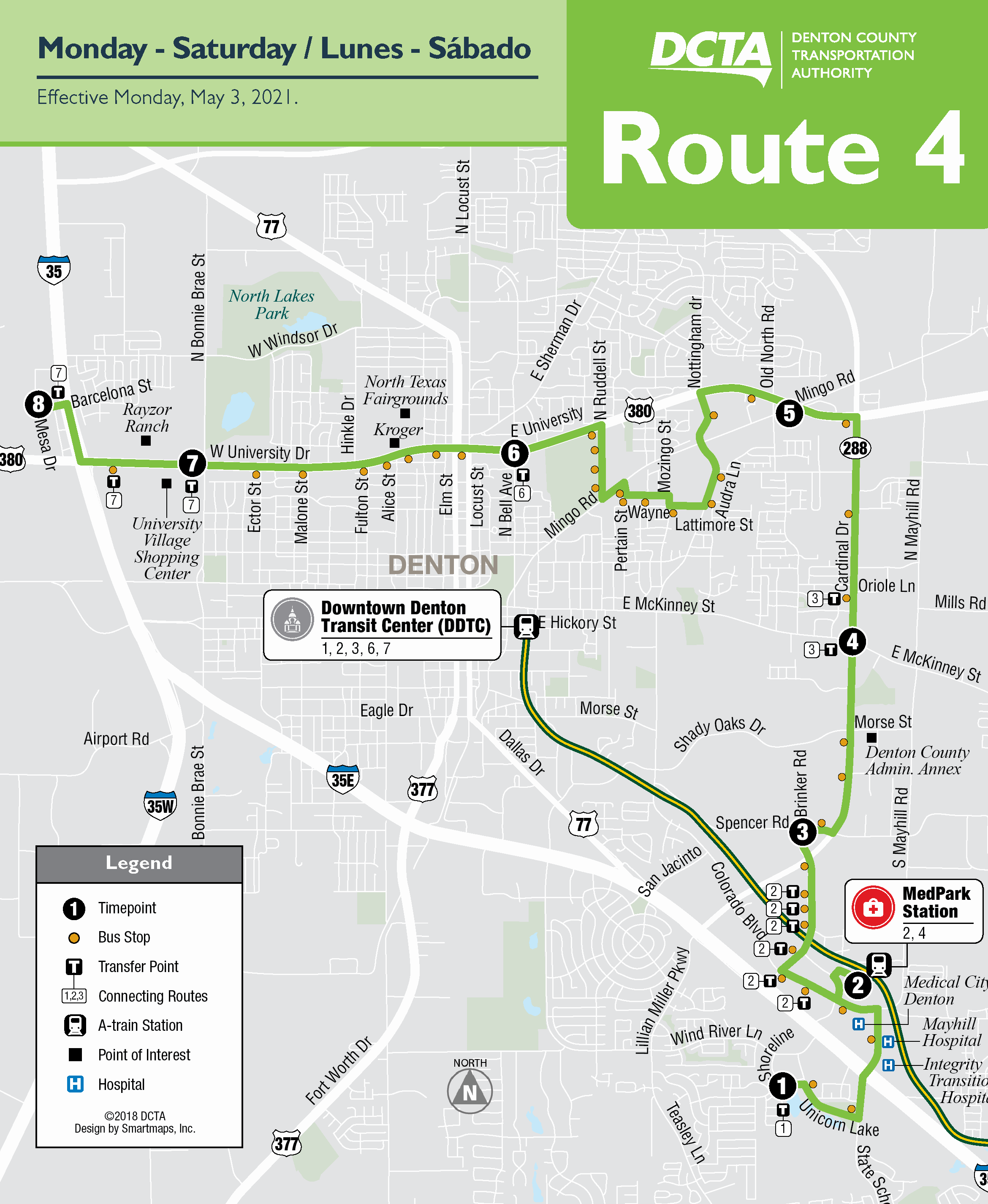 Southbound Route 4 Schedule