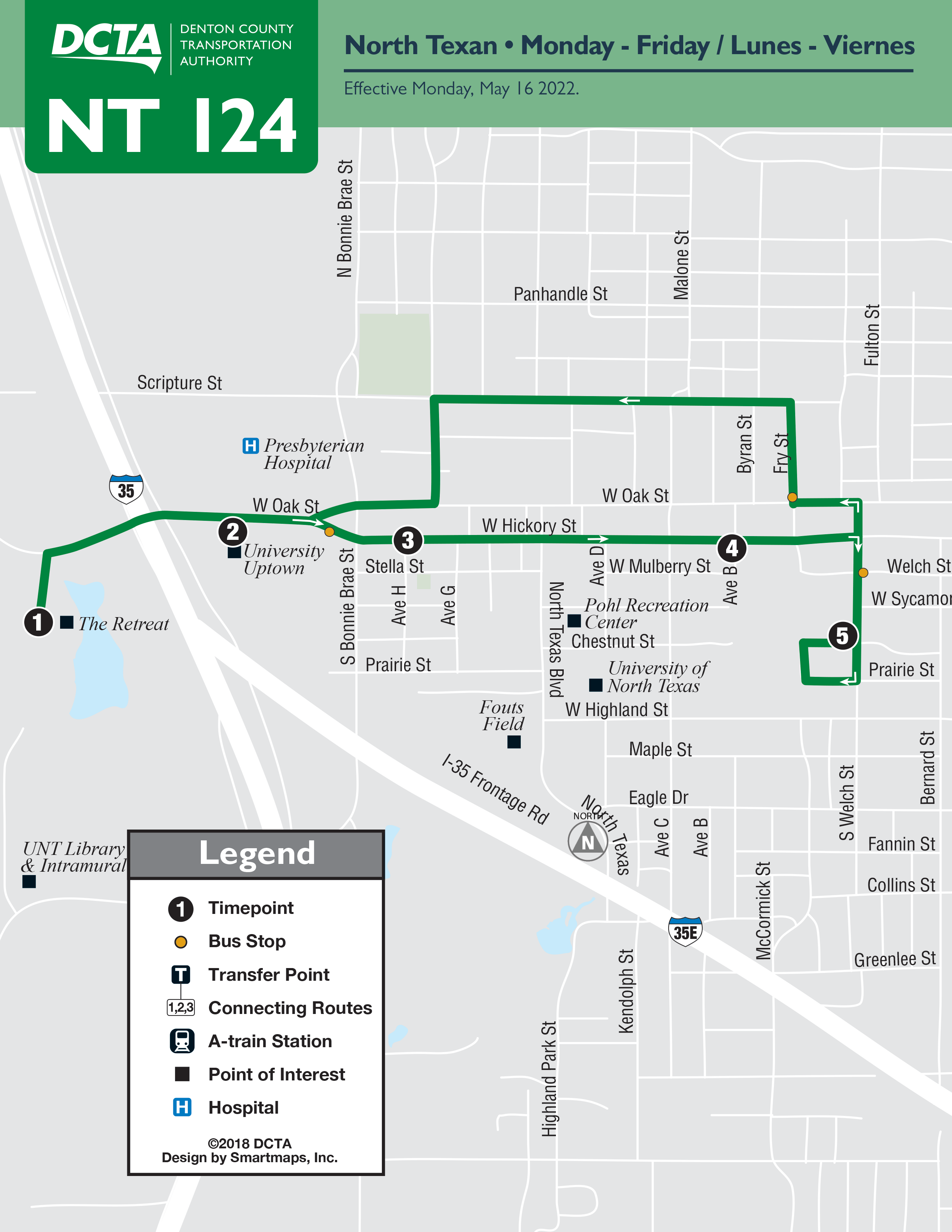 North Texan Route 124 Map