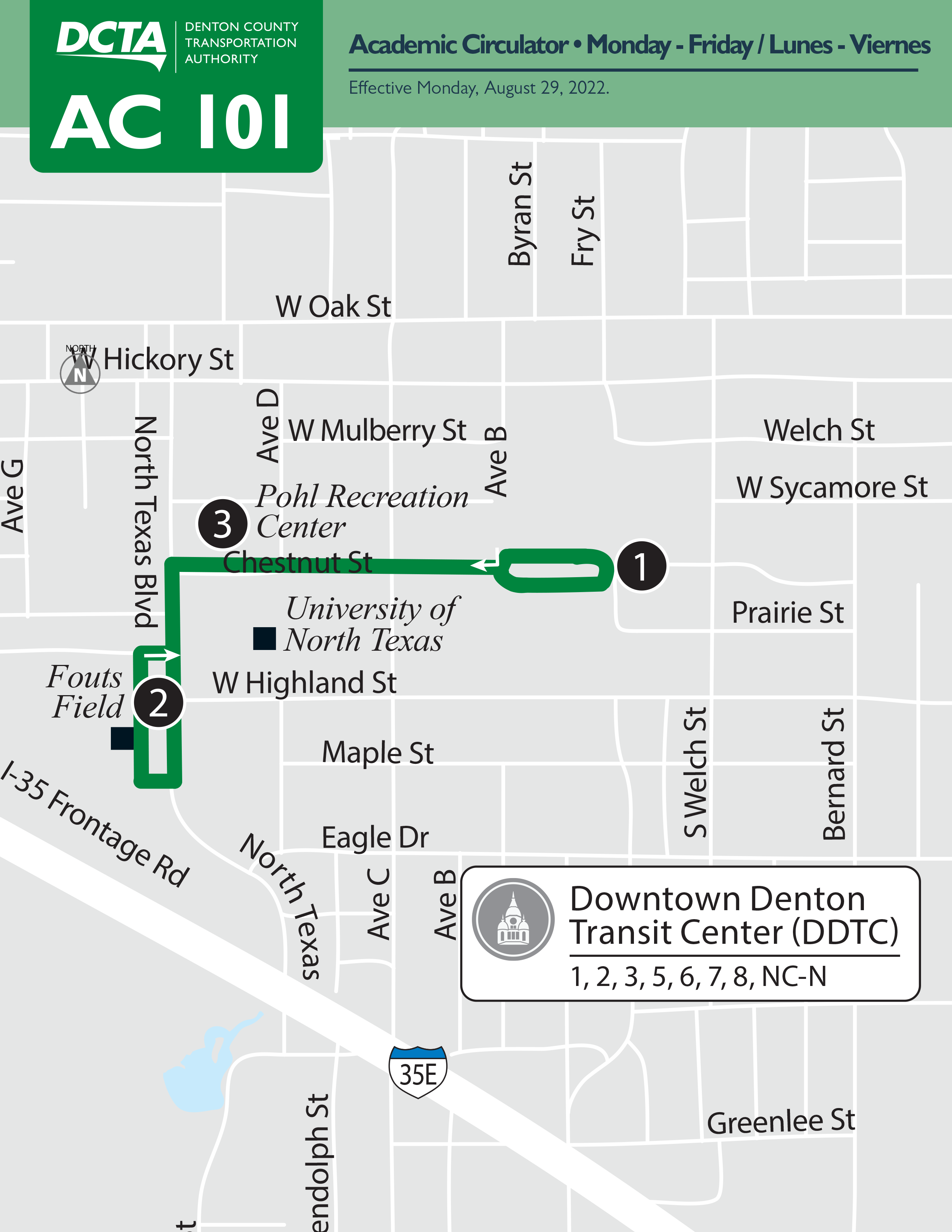 Academic Circulator Route 101 Map
