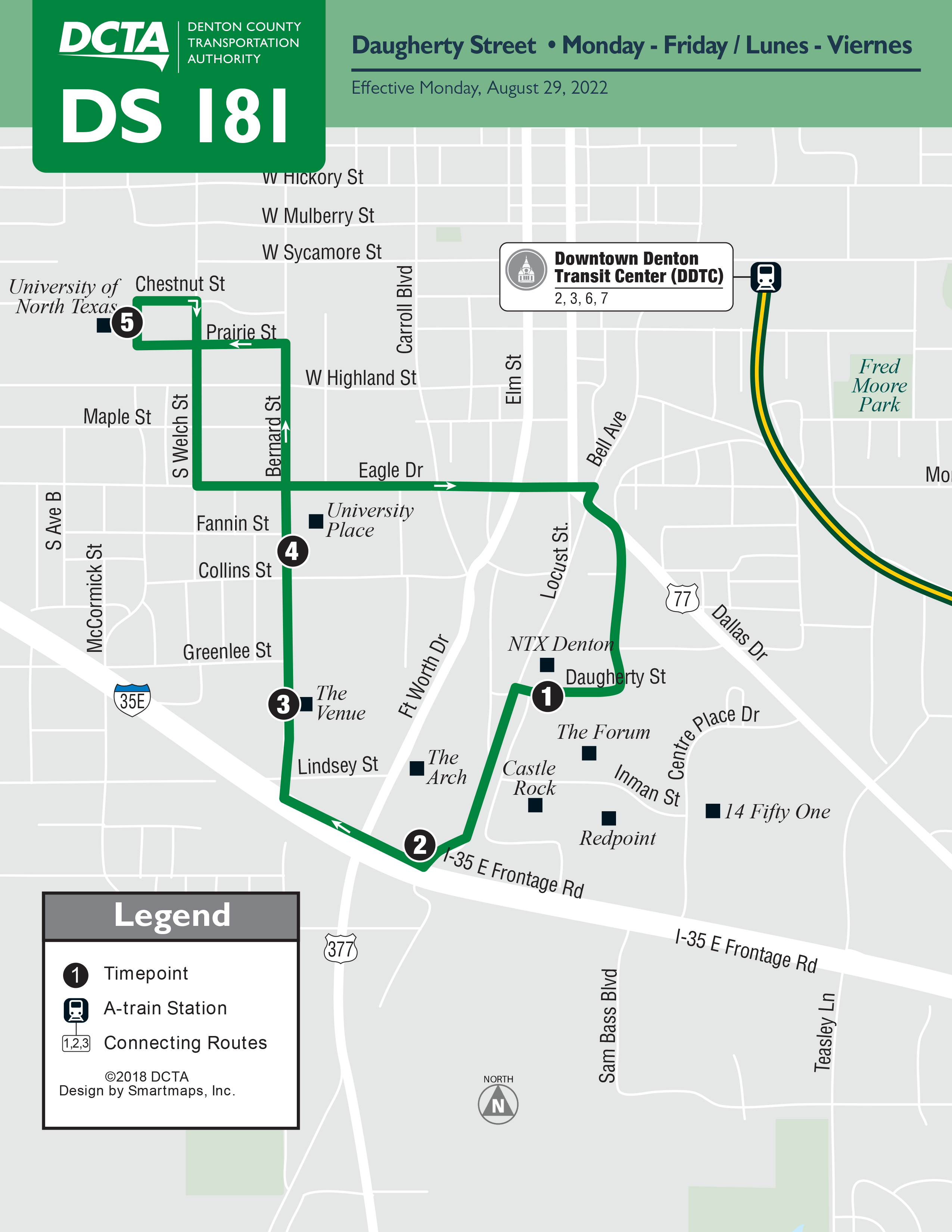 Daugherty Street Route 181 Map