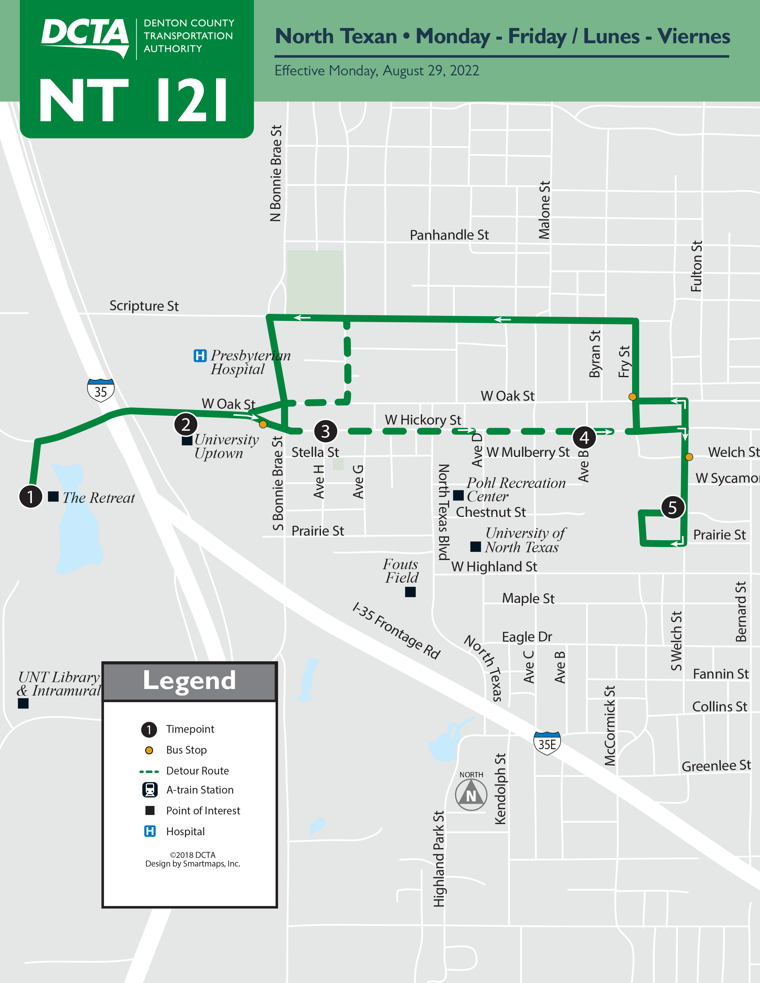 North Texan Route 121 Map