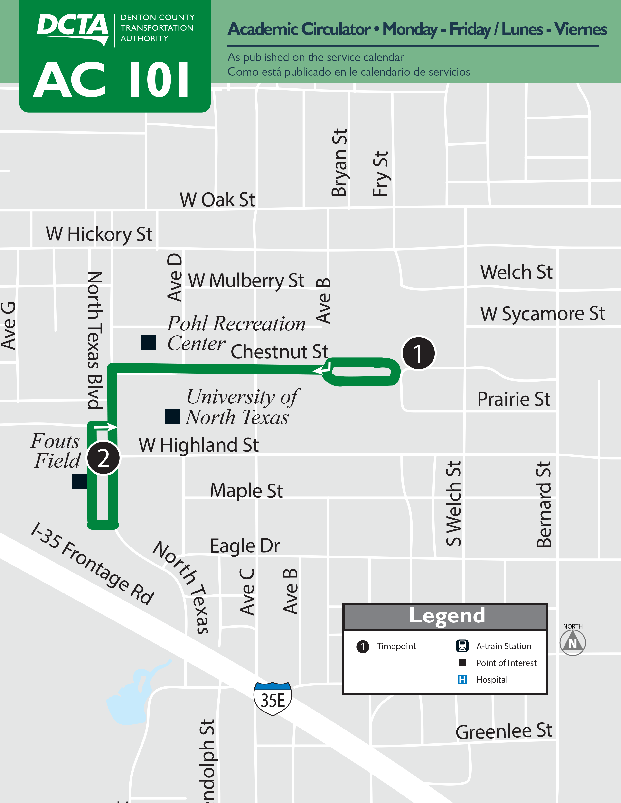 Academic Circulator Route 101 Map