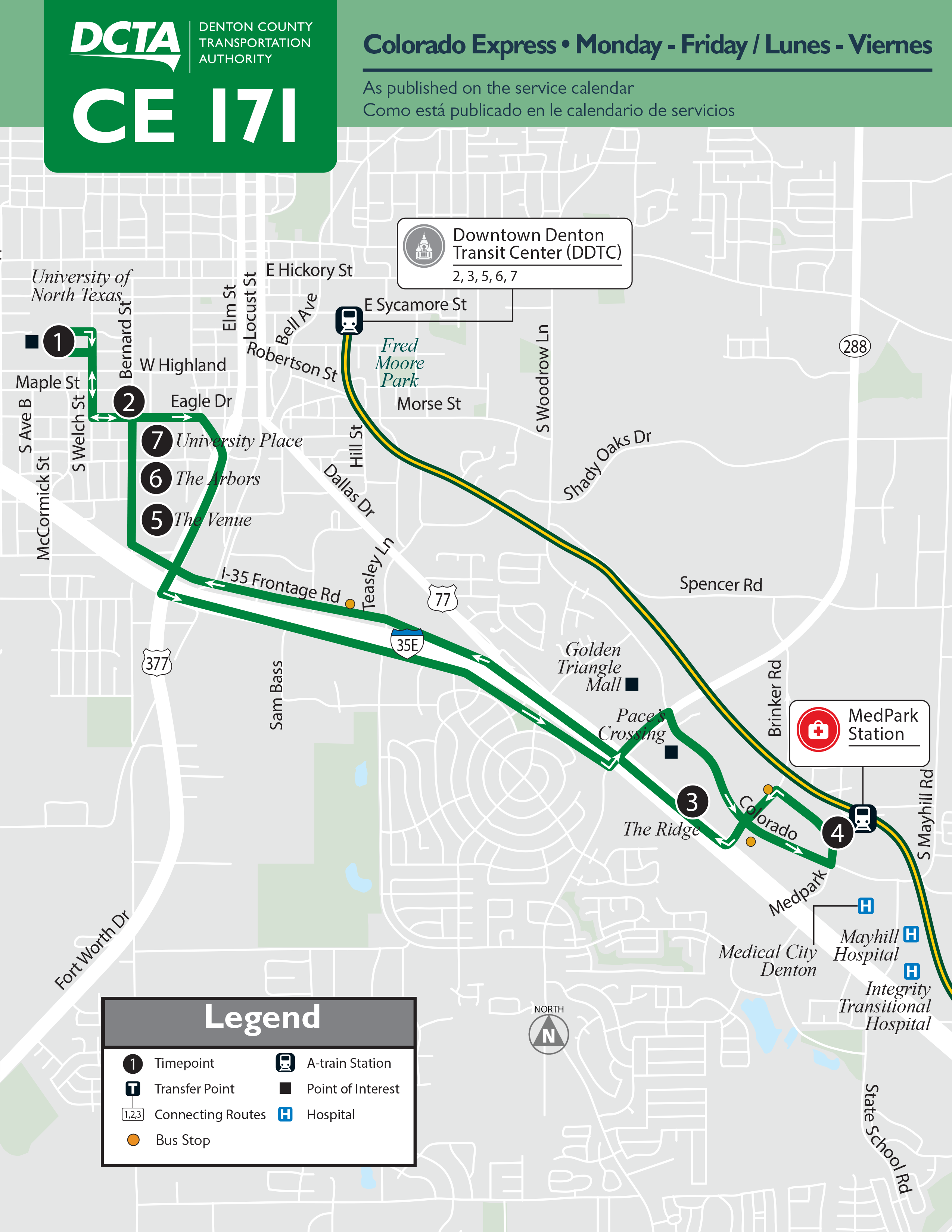 Colorado Express Route 171 Map