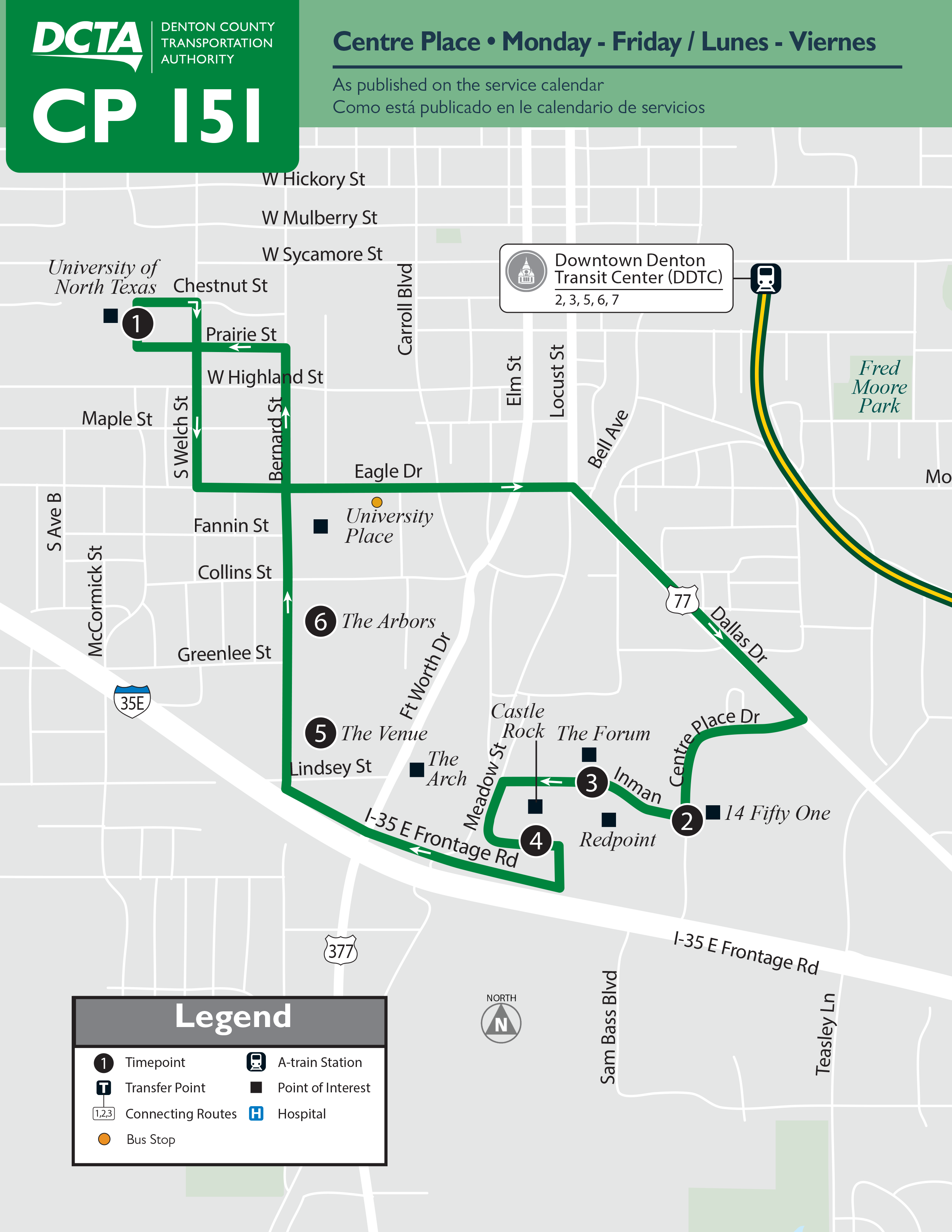 Centre Place Route 151 Map