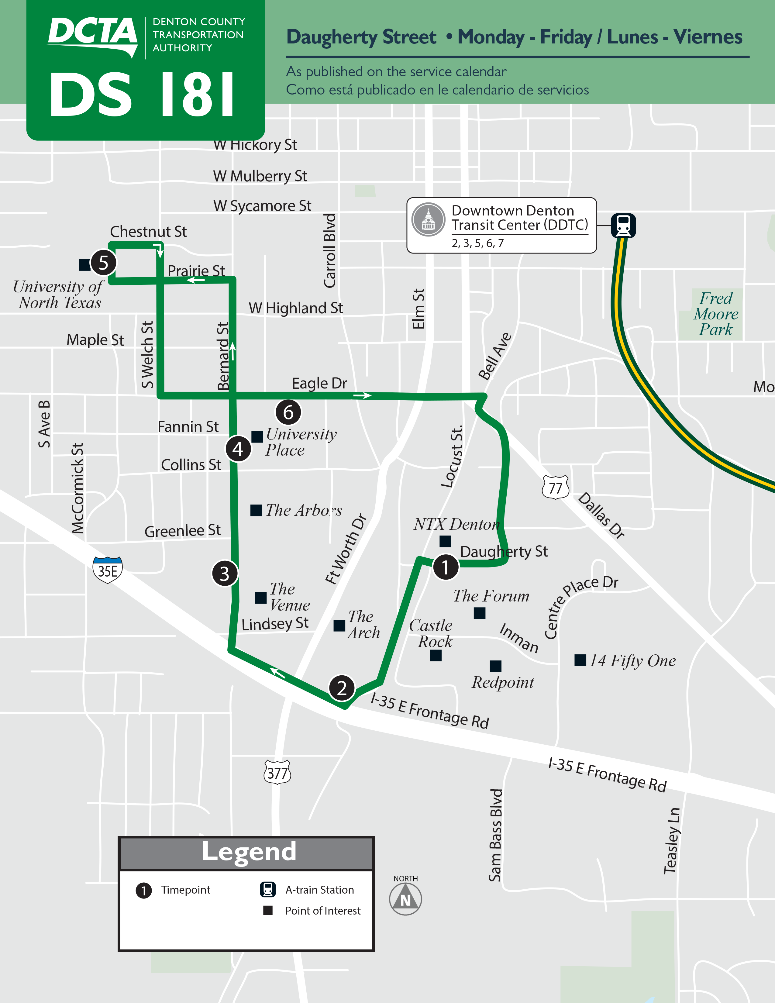 Daugherty Street Route 181 Map