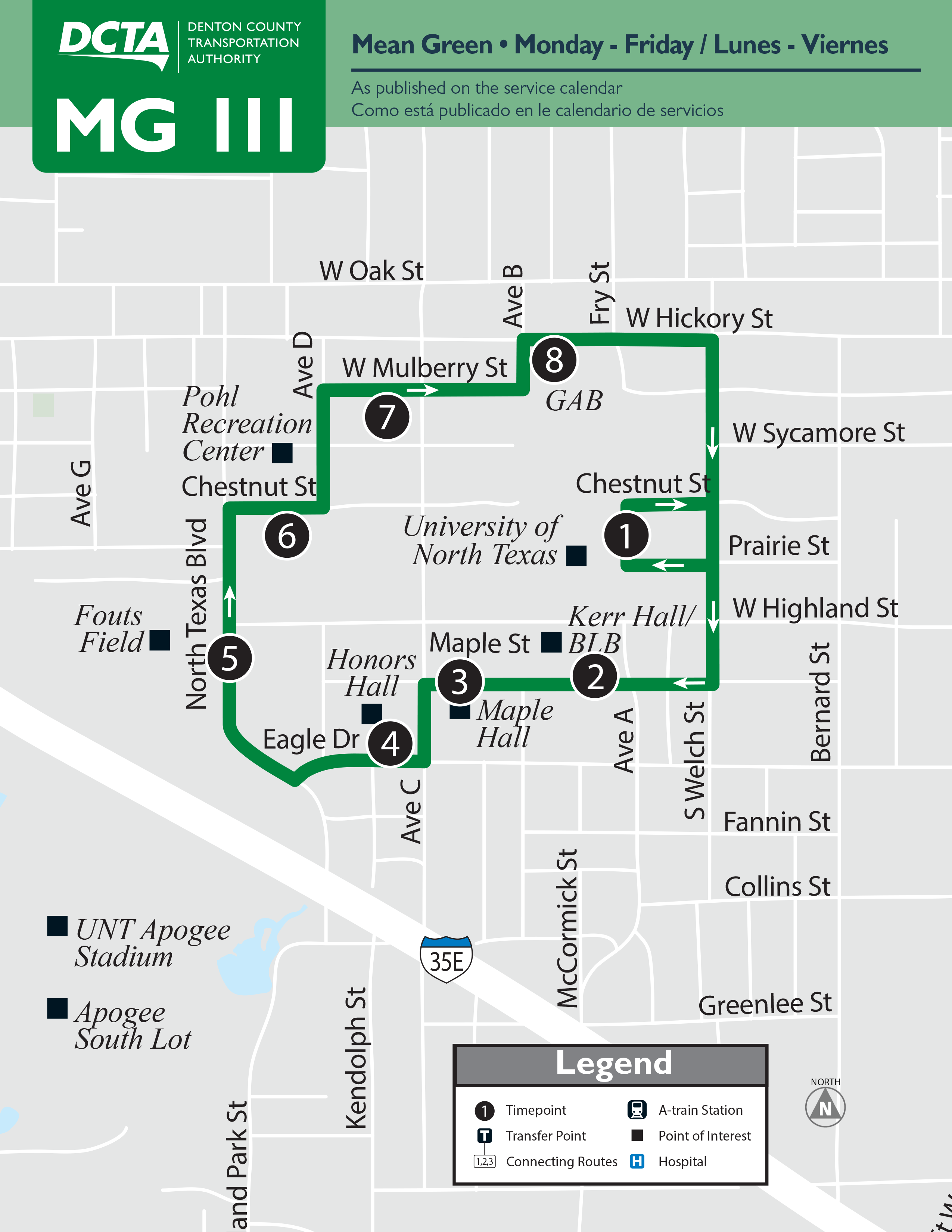 Mean Green Route 111 Map