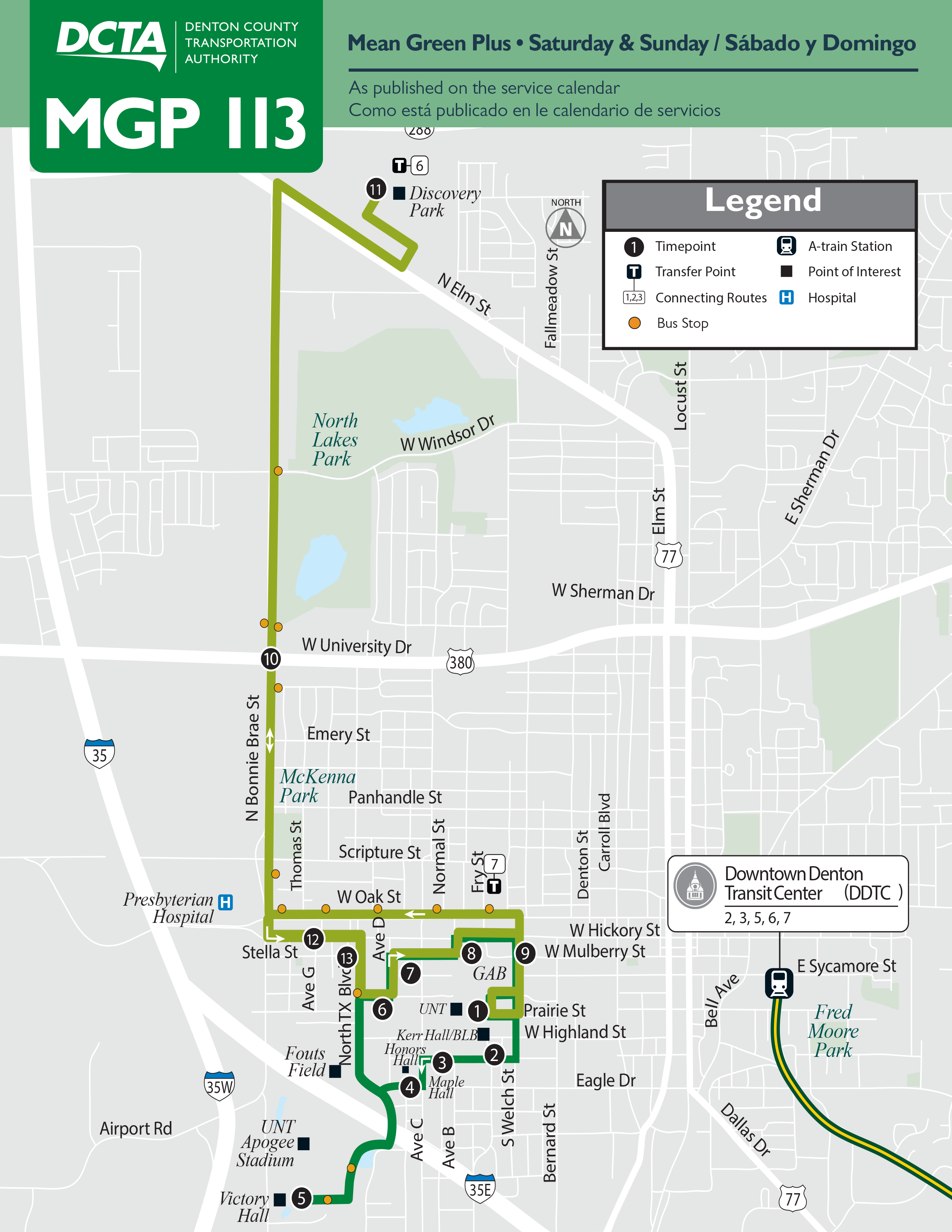 Mean Green Plus Route 113 Map