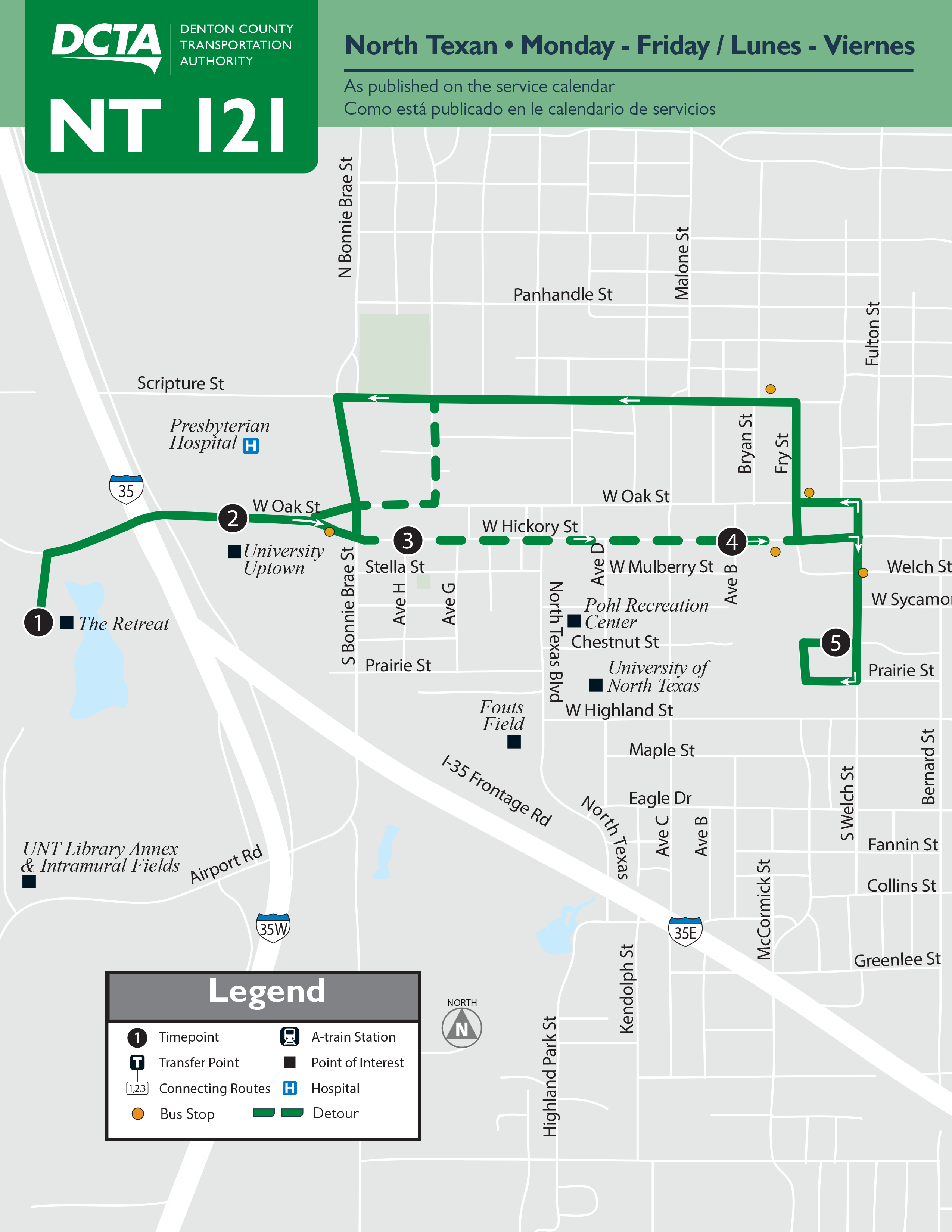 North Texan Route 121 Map