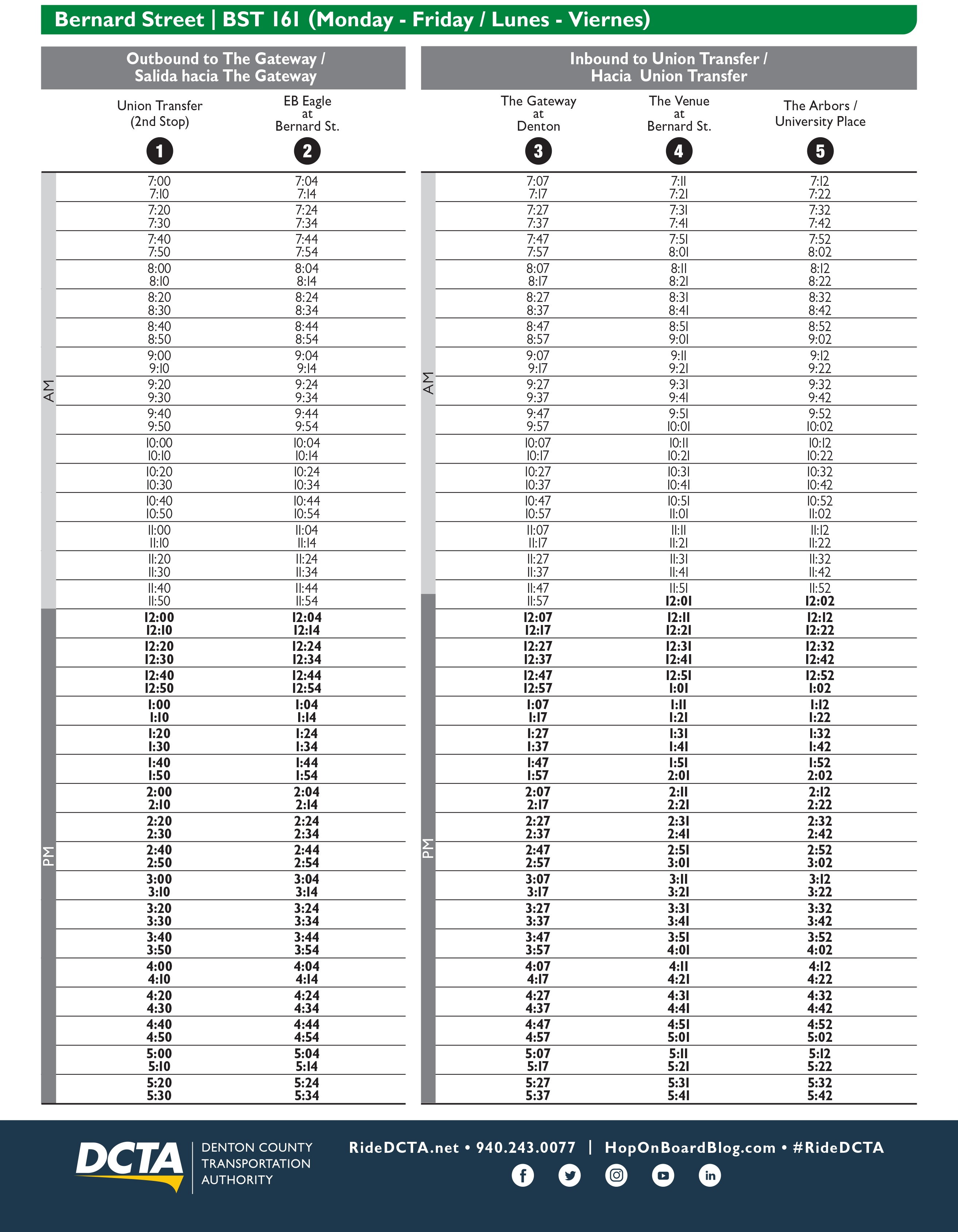 UNT BST161 1-12-2023 SCHEDULE