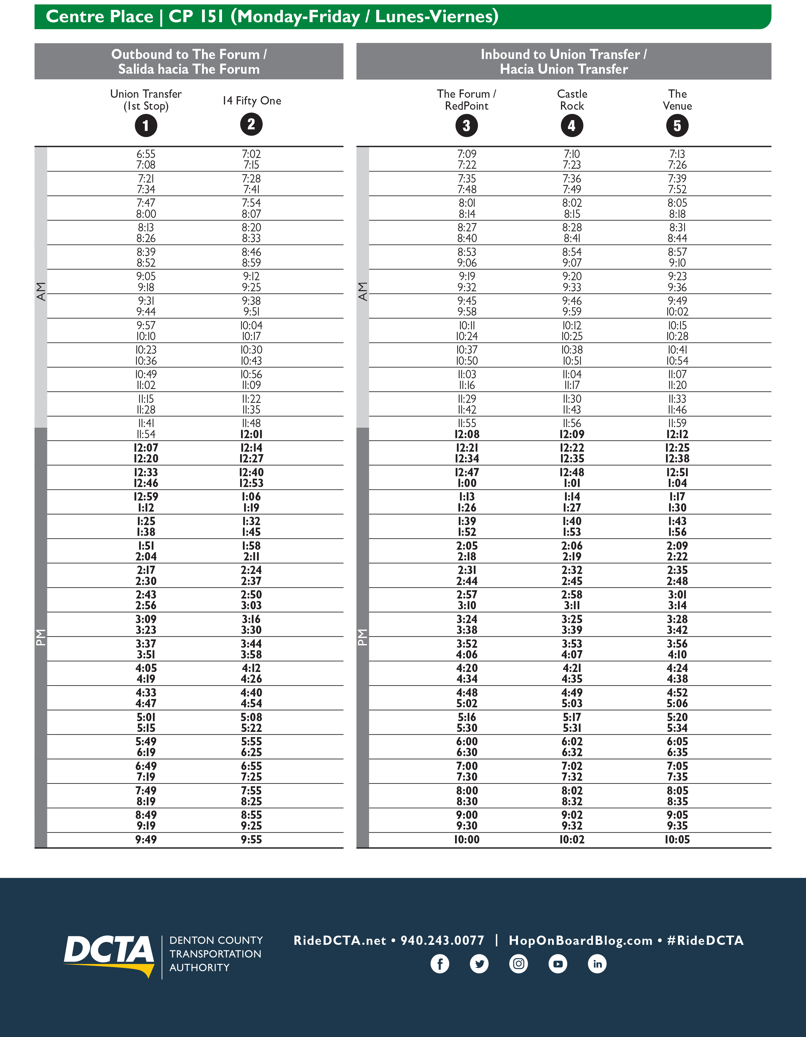 UNT CP151 1-12-2023 SCHEDULE