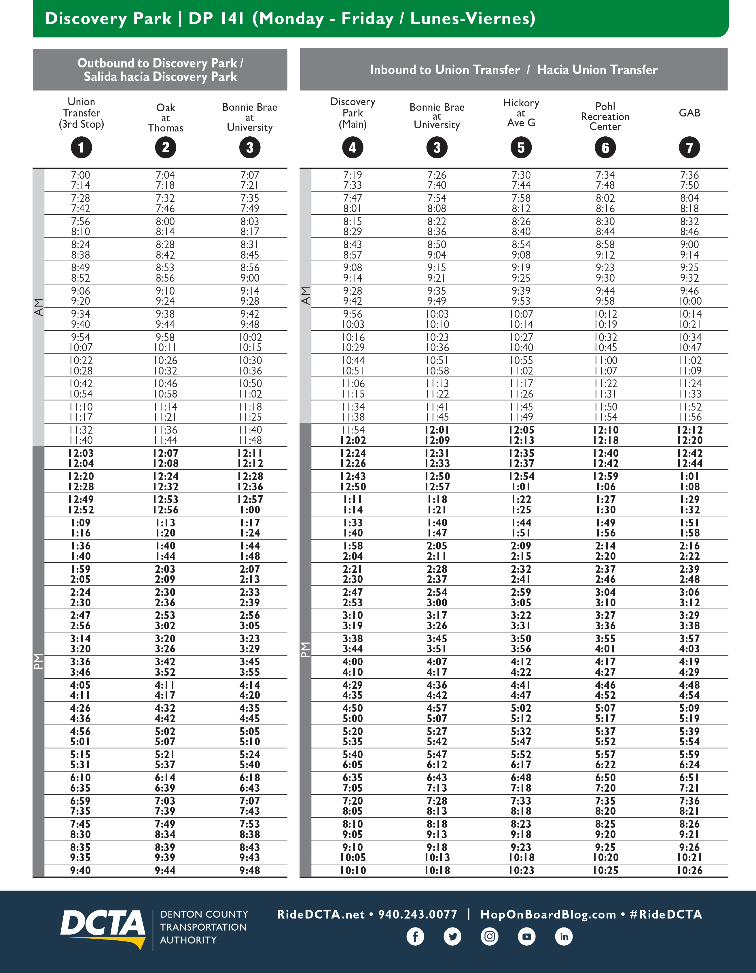 UNT DP141 1-12-2023 SCHEDULE