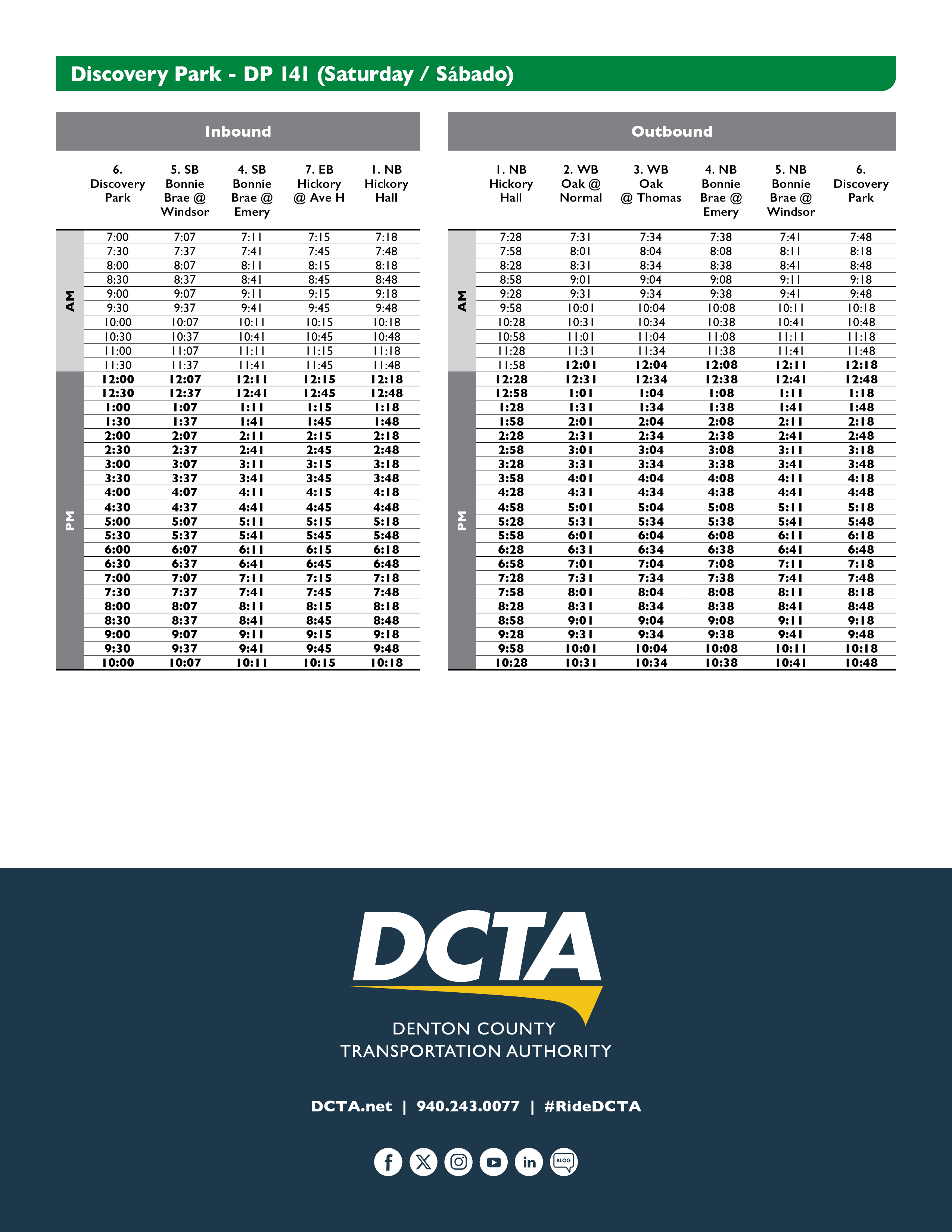 DP-141-Saturday-Schedule