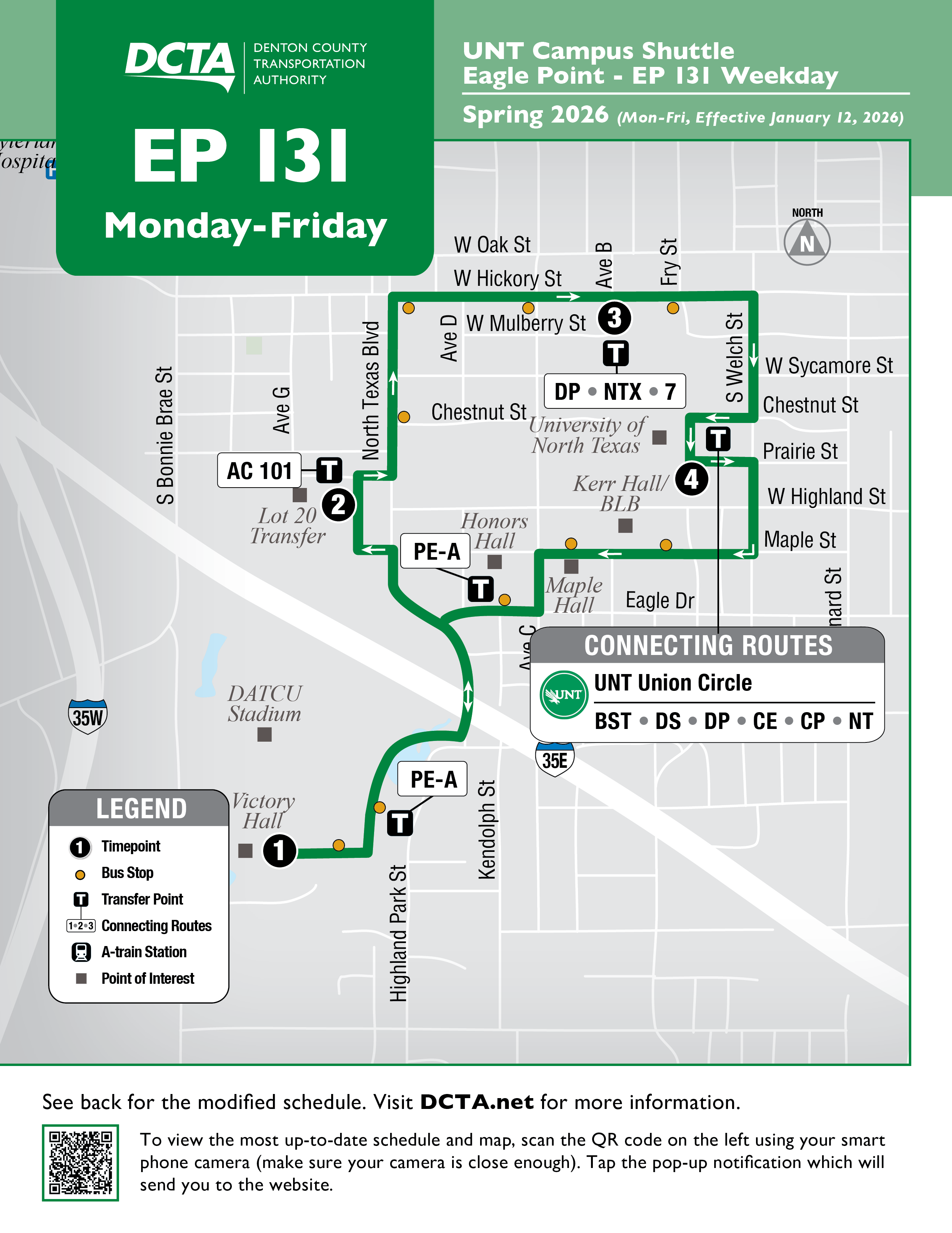 EP 131 weekday schedule