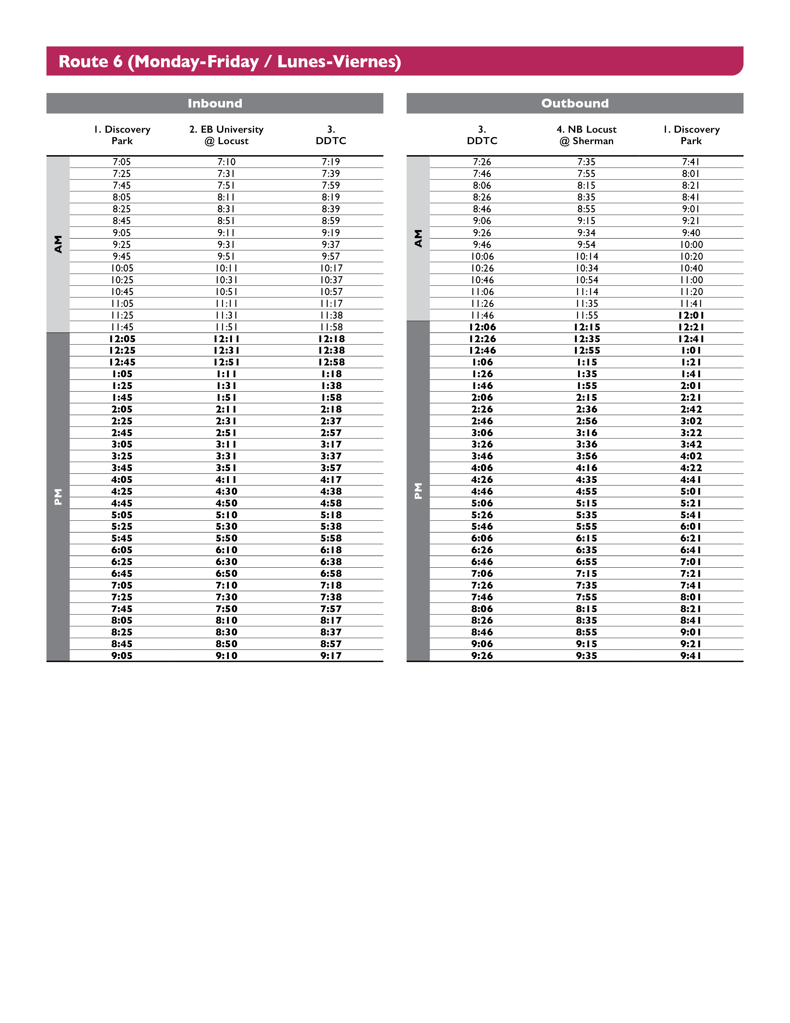 Route-6-Weekday-Schedule
