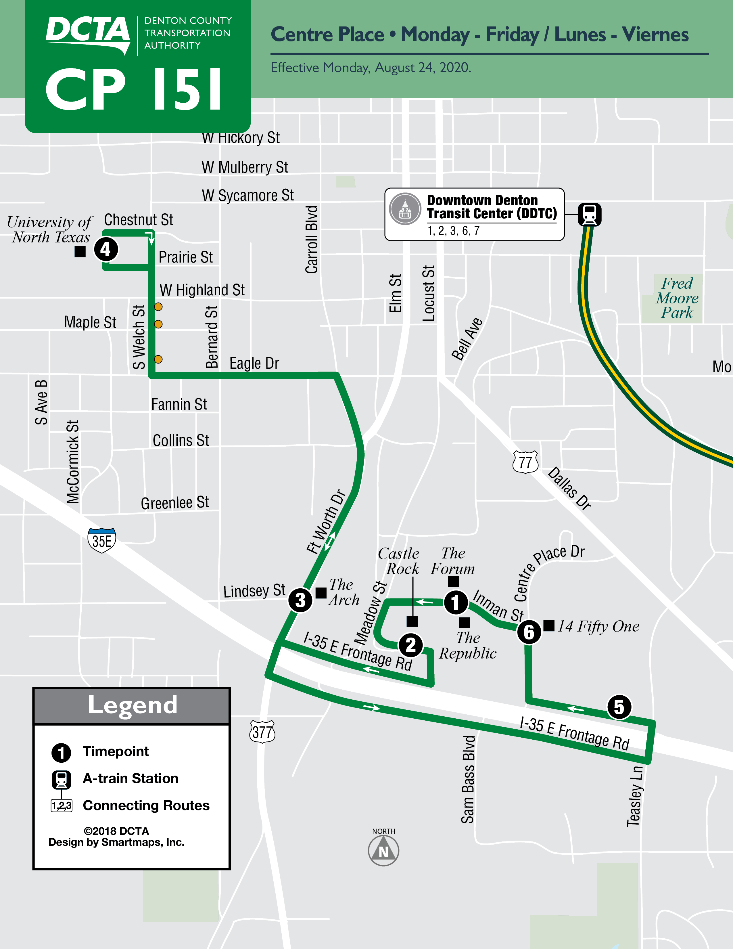 UNT Centre Place Map