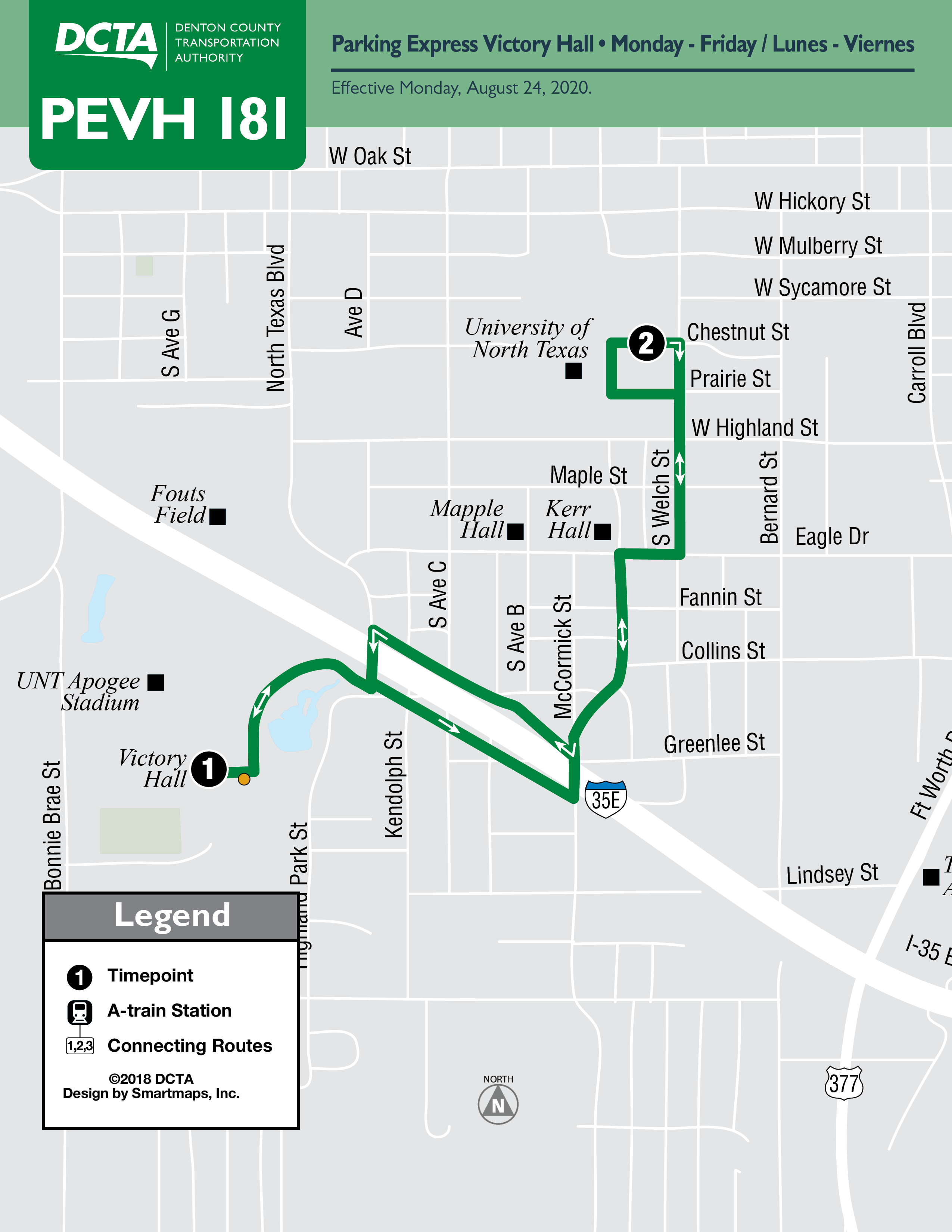 Parking Express Victory Hall Map