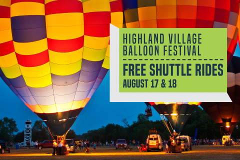 DCTA Highland Village Balloon Fest Free Shuttle