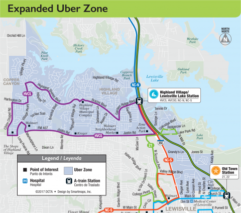 2017 Expanded Uber Zone map