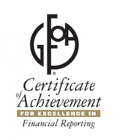 Certificate of Achievement for Excellence in Financial Reporting