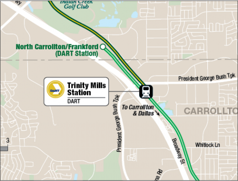 DART Trinity Mills Station (Green Line Connection)