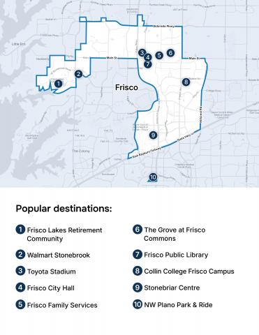 GoZone Frisco Service Map