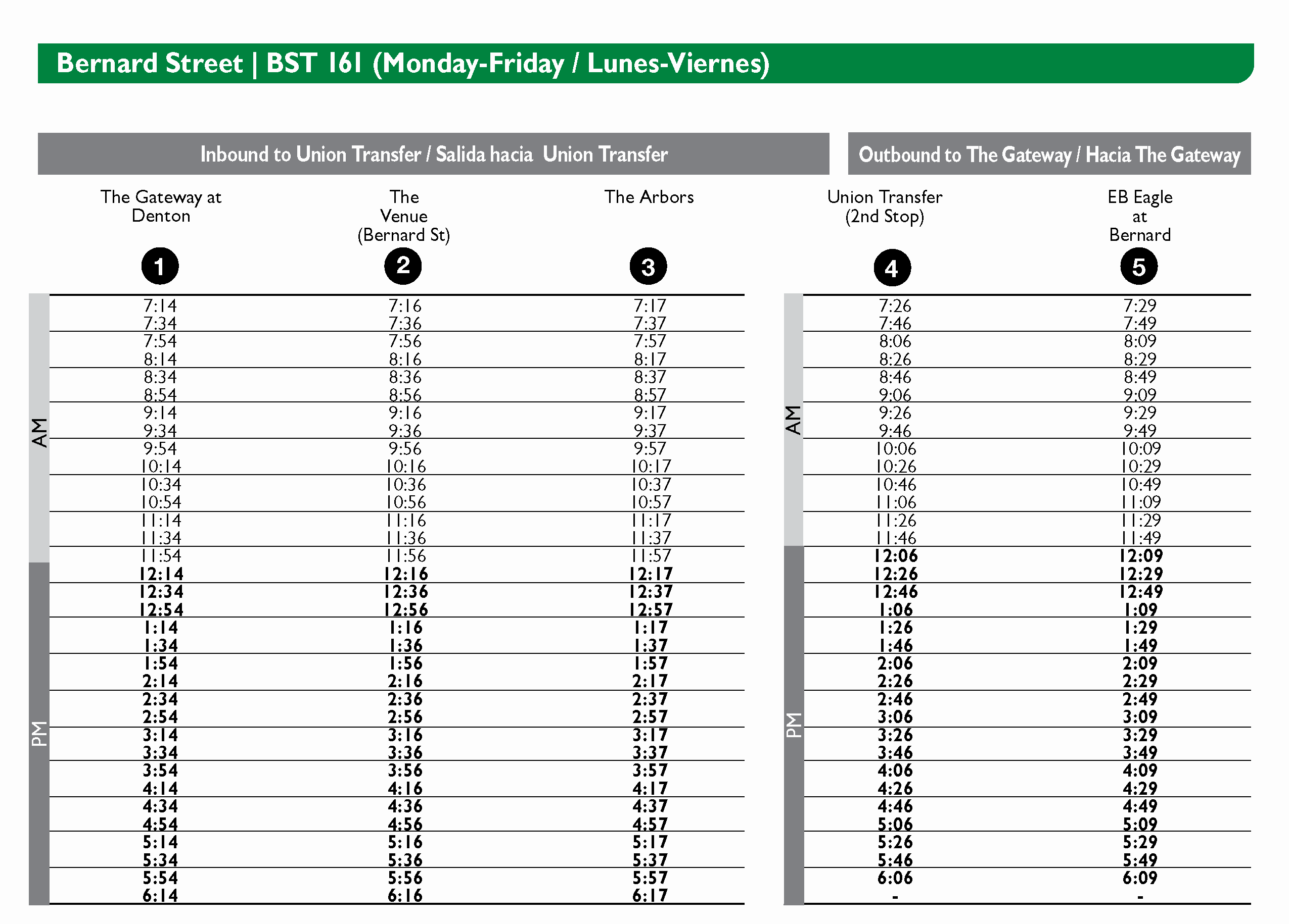 UNT BST - Schedule