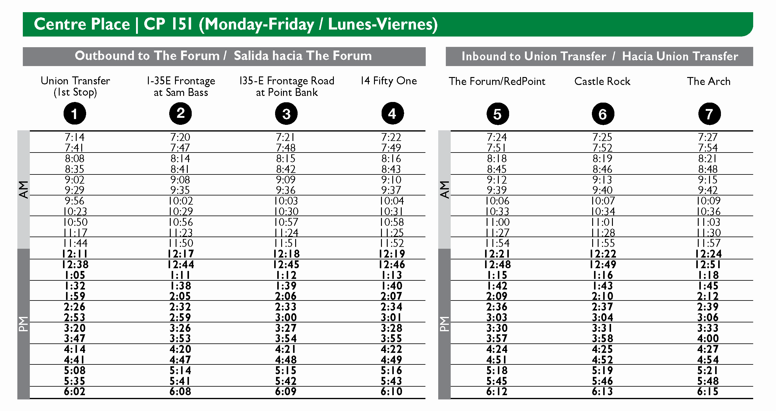 UNT CP - Schedule
