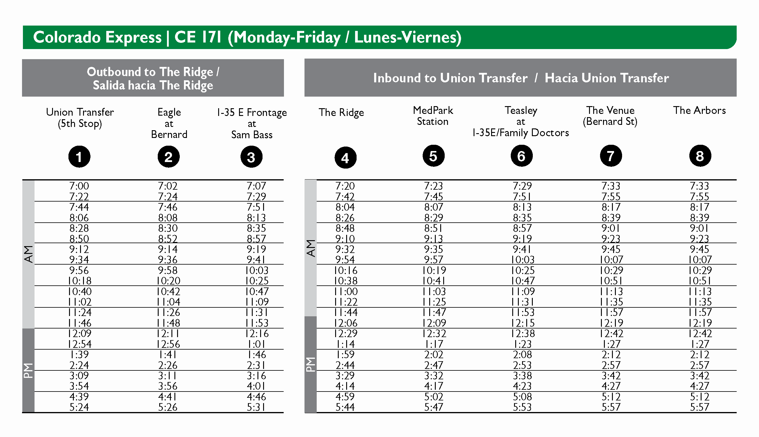 UNT CE - Schedule