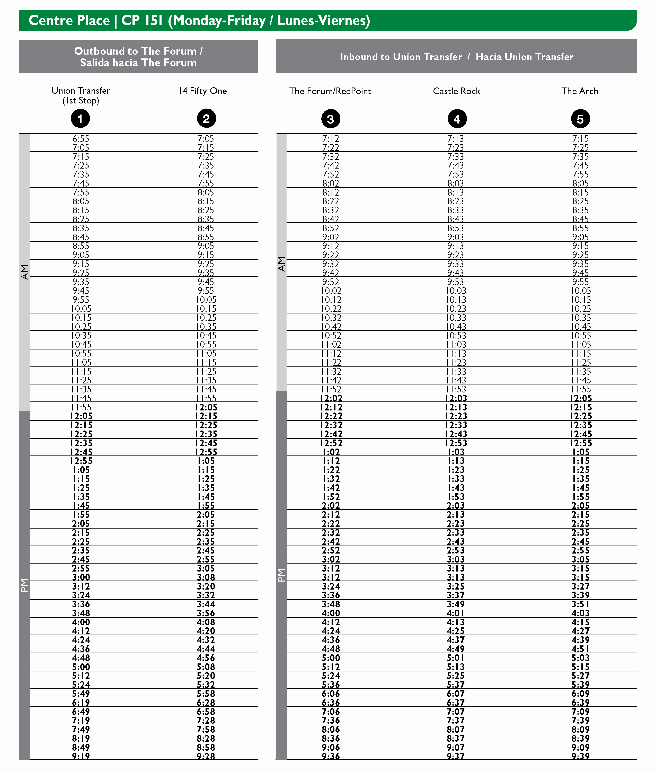 UNT CP - Schedule