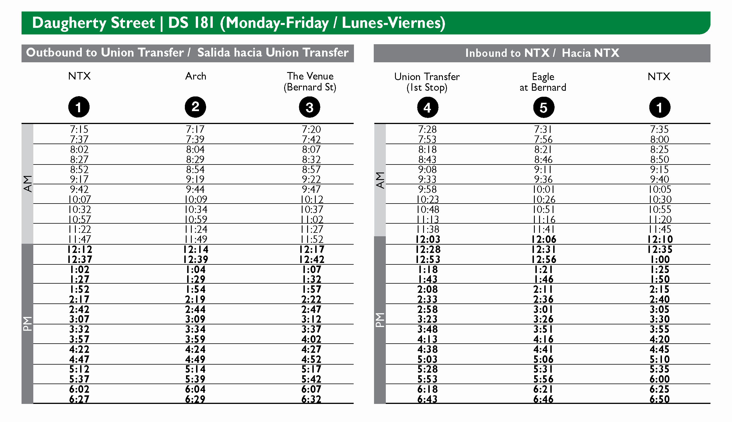 UNT DS - Schedule