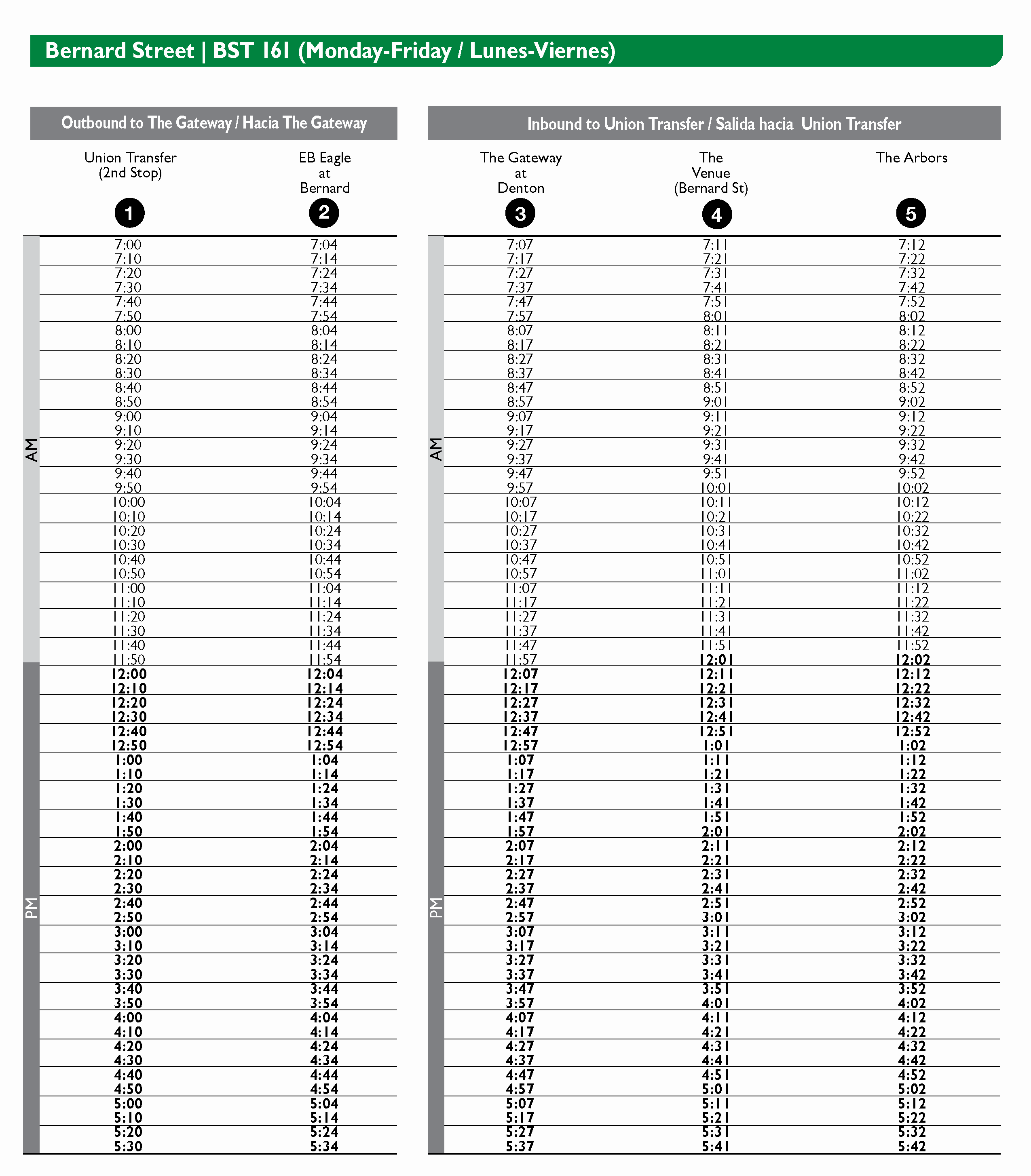 UNT BST - Schedule