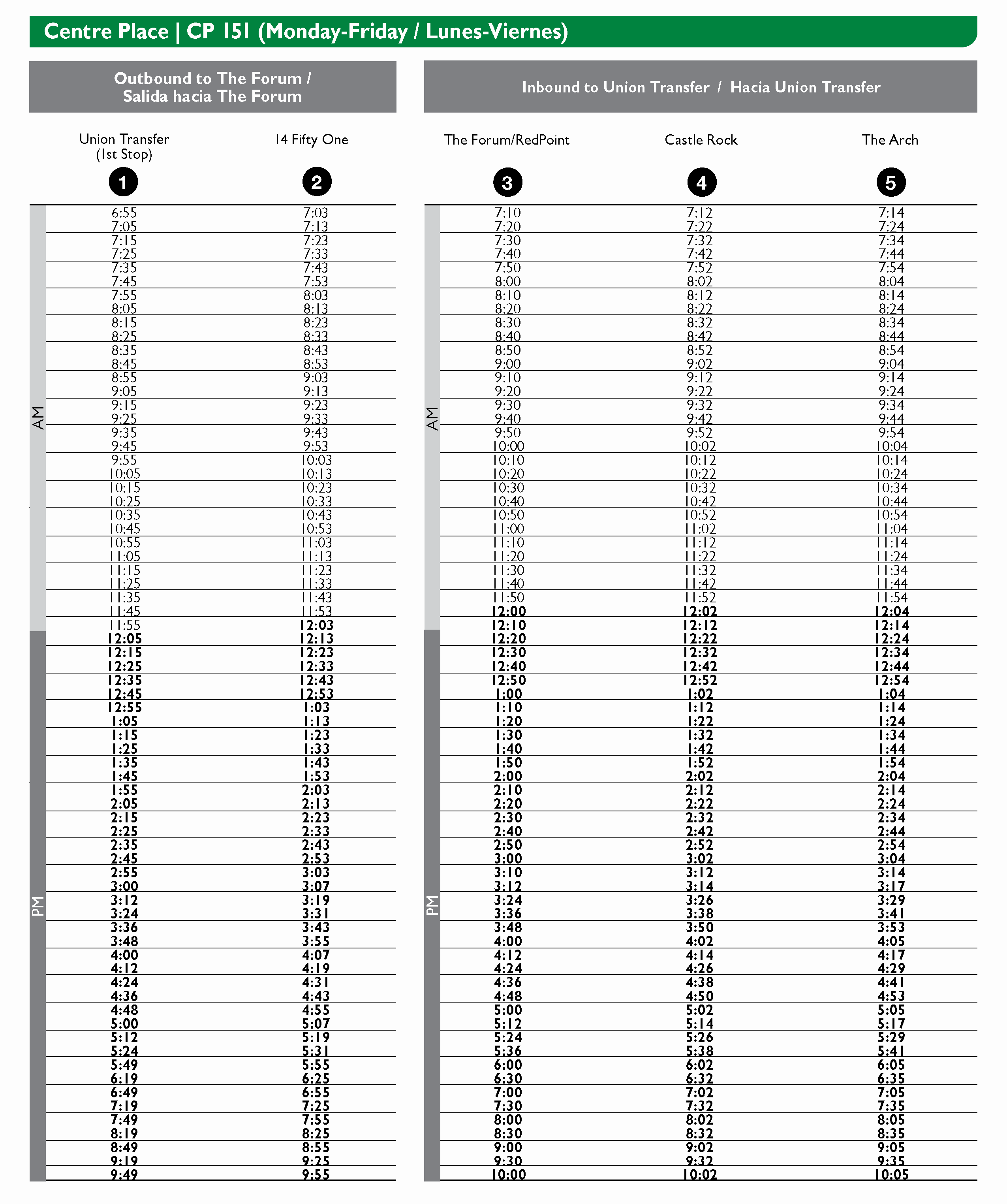 UNT CP - Schedule