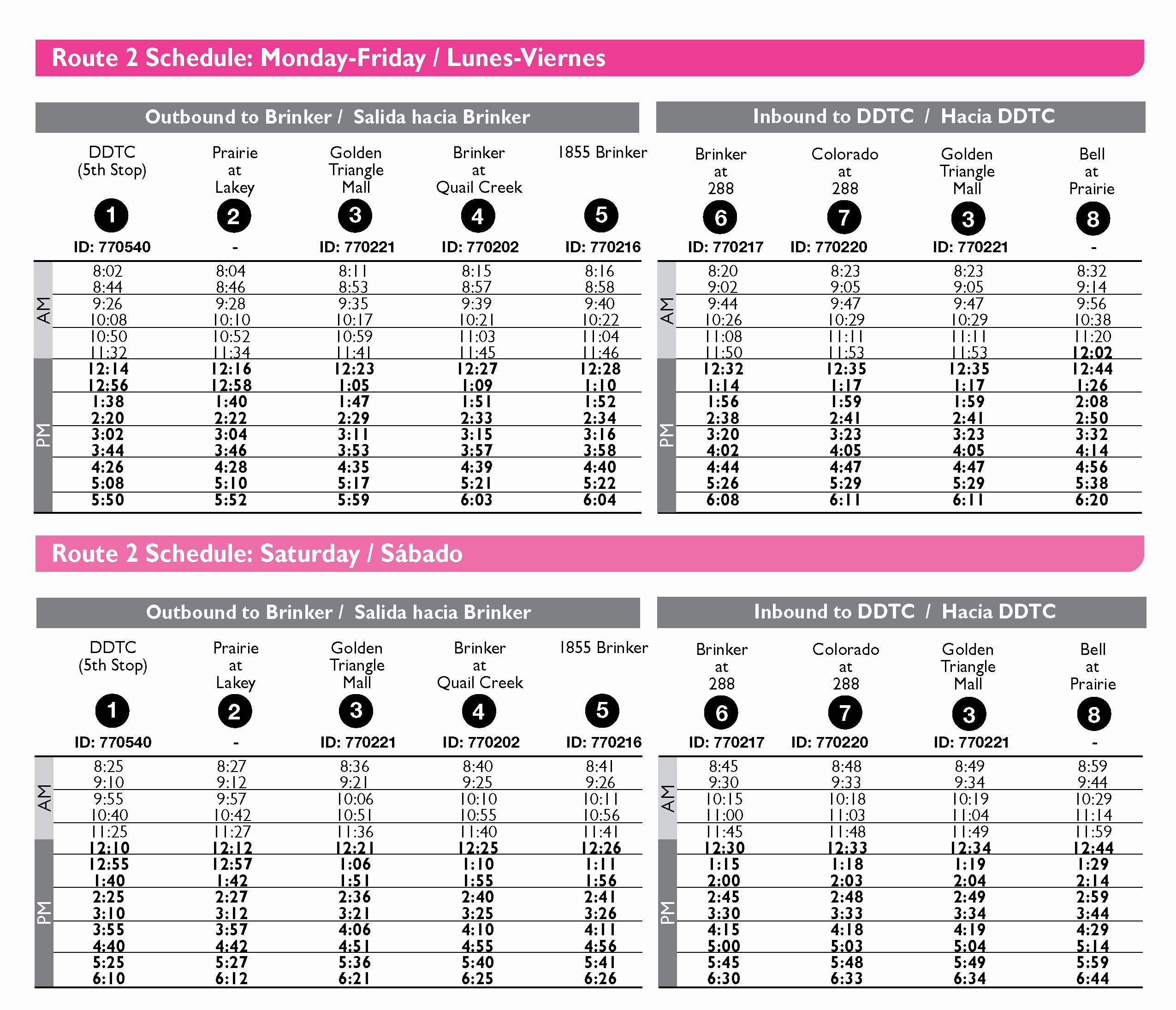 Denton Route 2-3.14.2022-Schedule