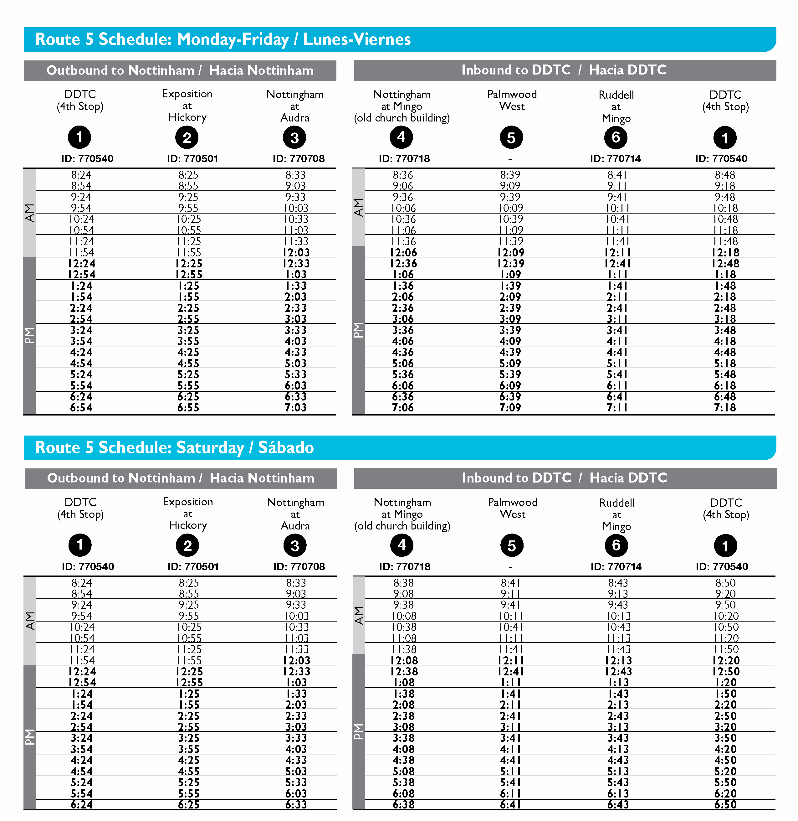 Denton Route 5-3.14.2022-Schedule