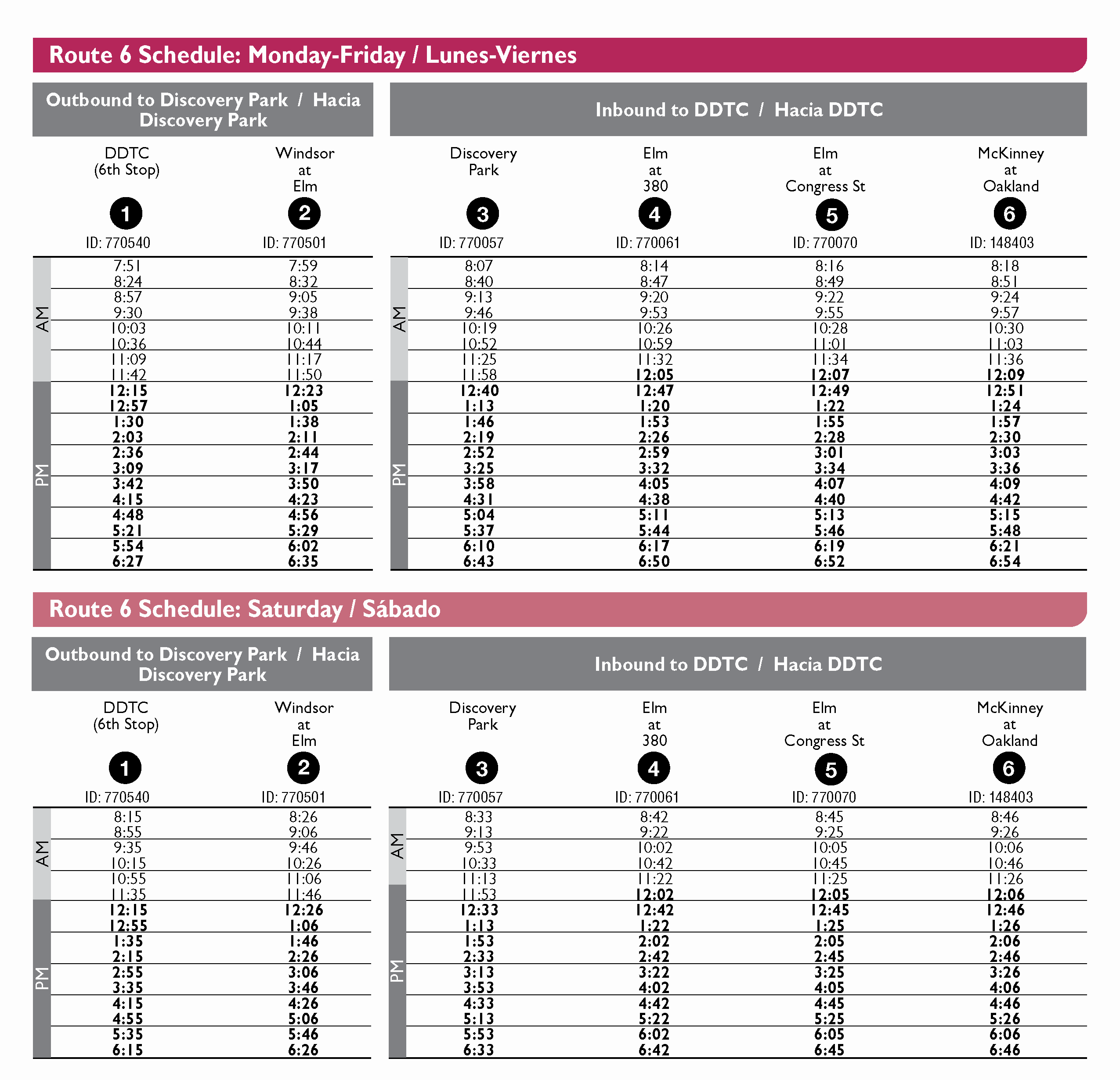 Denton Route 6-3.14.2022-Schedule