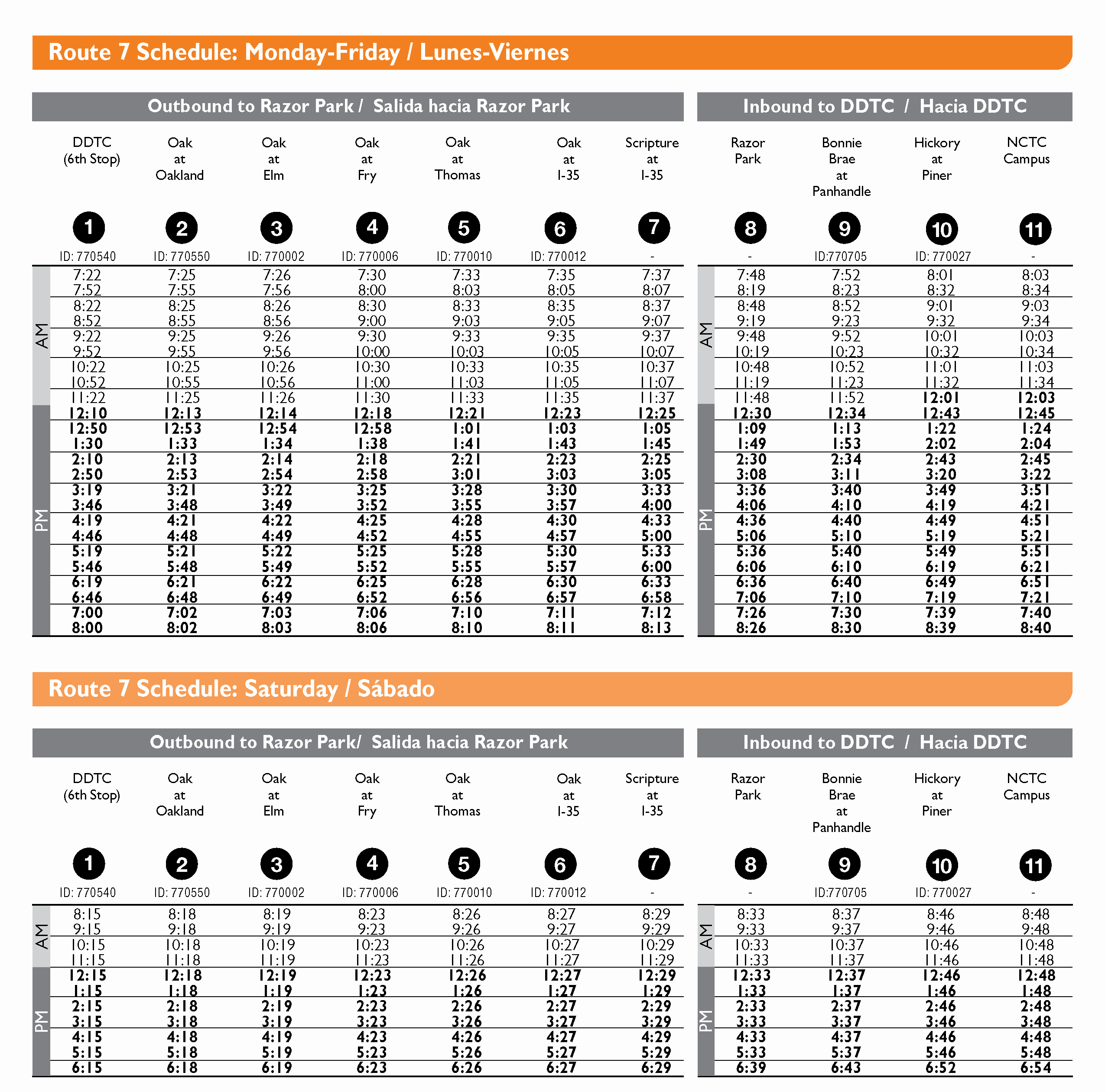 Denton Route 7-3.14.2022-Schedule