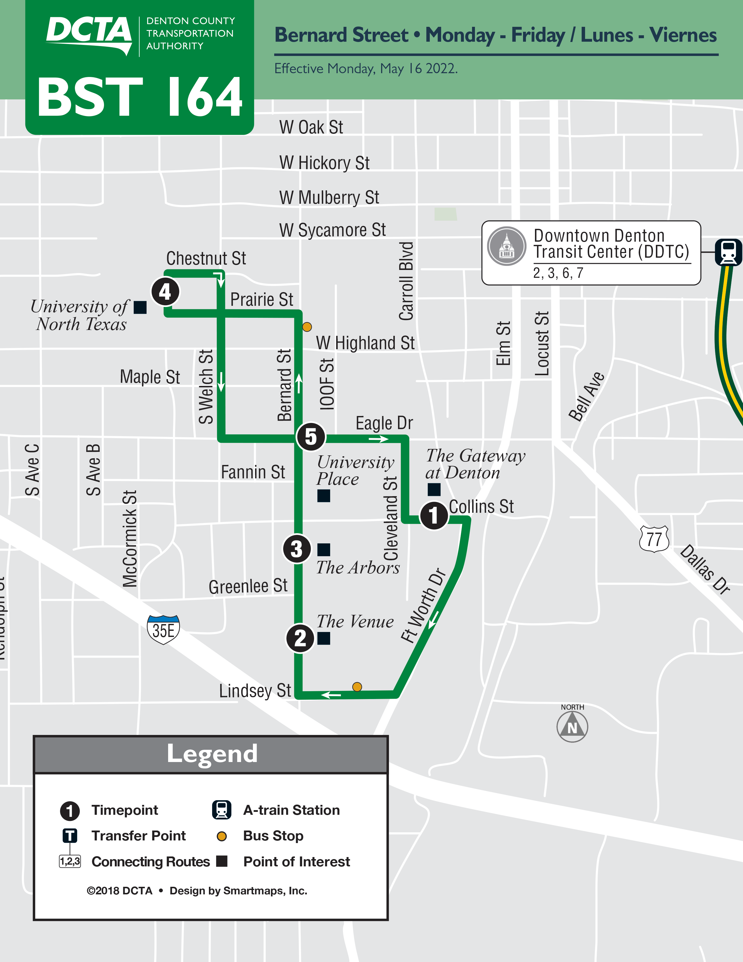 Bernard Street Route 164 Map