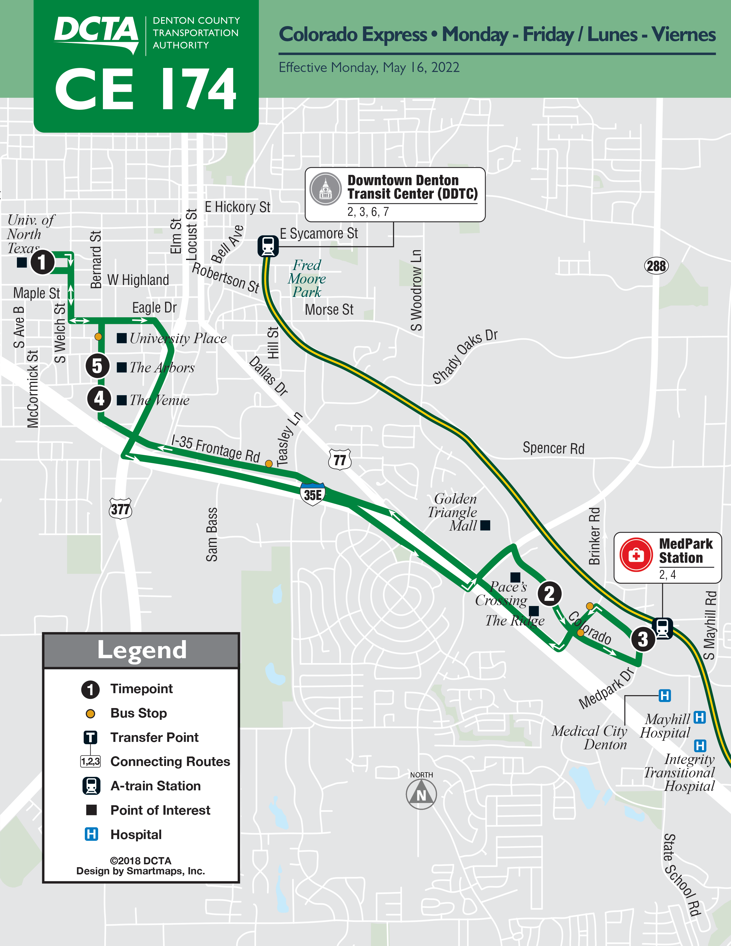 Colorado Express Route 174 Map