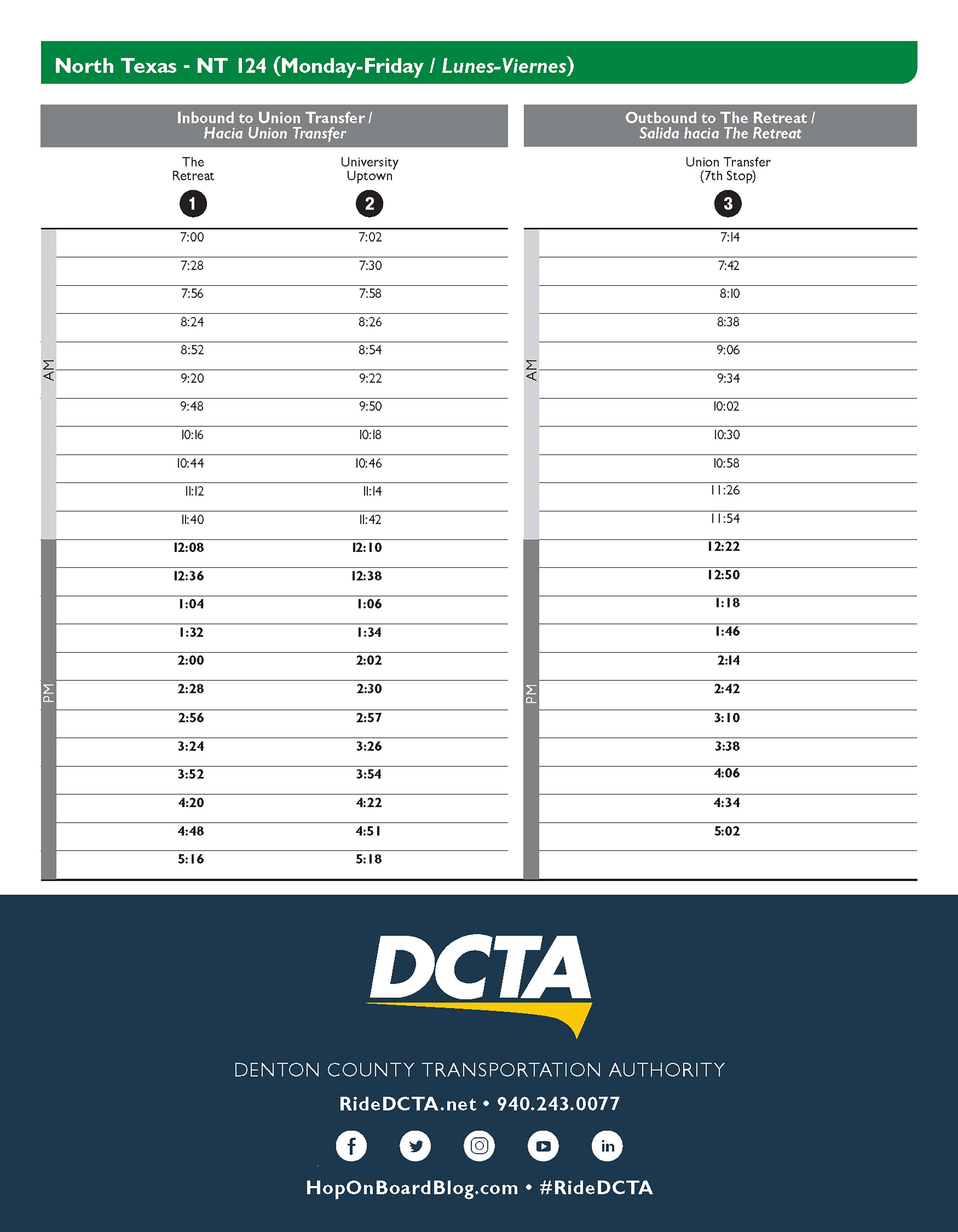 2305-UNT_NT124schedule
