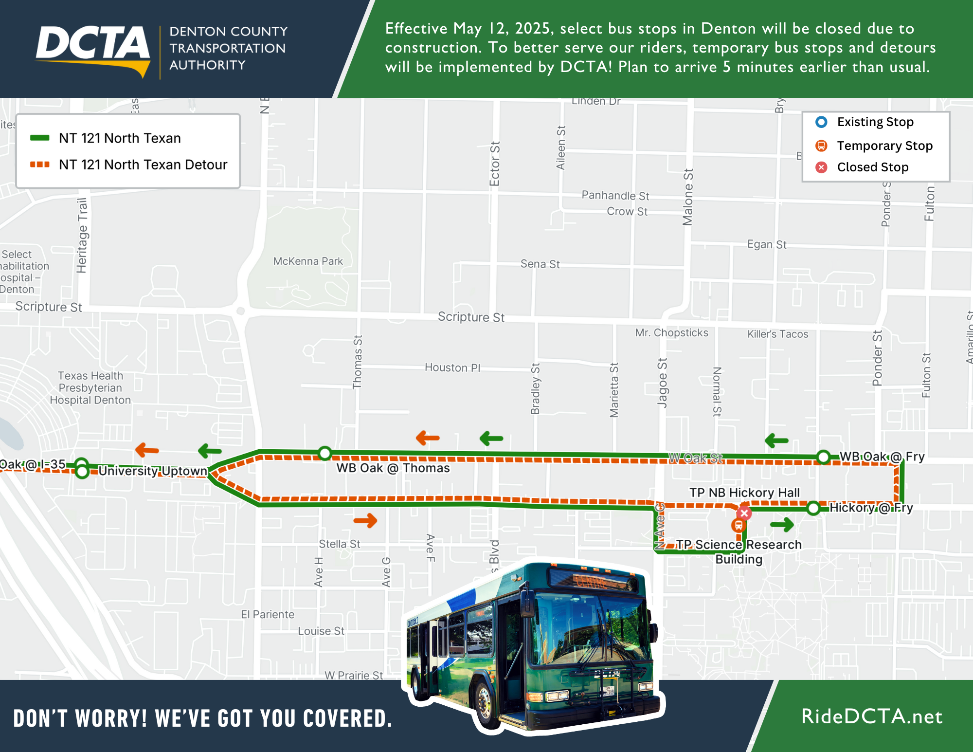 North Texas 121 Summer Safety Detour